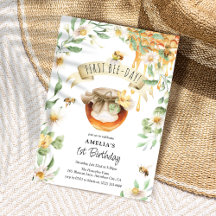 Watercolor Honey First Bee Day primeiro aniversari