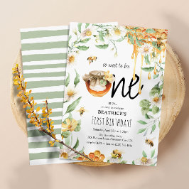 Convites Watercolor Honey Sweet to Bee ONE primeiro anivers