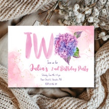 Watercolor hydrangea Segundo Aniversário