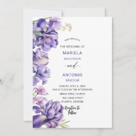 Convites Watercolor Iris Lilac Floral Watercolor casamento