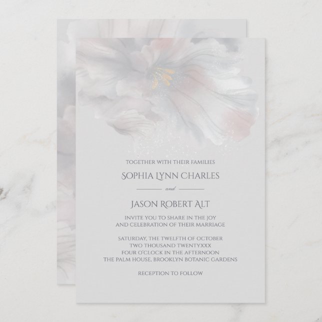 Convites Watercolor Iris Wedding (Frente/Verso)