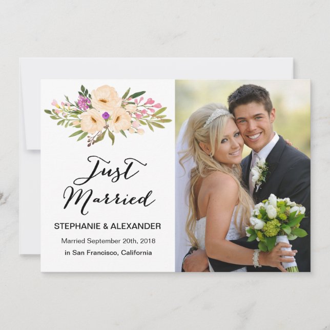 Convites Watercolor Ivory Buquê Anemones (Frente)