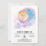 Convites Watercolor Kids Lion Birthday<br><div class="desc">Aproveite a alegria do seu dia especial com o nosso convite de aniversário para o Leão das Crianças da Watercolor. Esta design de baleia apresenta um leão encantador em aquarelas vibrantes, criando uma atmosfera lúdica e viva. Os detalhes personalizáveis facilitam a adição de um toque pessoal, garantindo que a personalidade...</div>