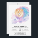 Convites Watercolor Kids Lion Birthday<br><div class="desc">Aproveite a alegria do seu dia especial com o nosso convite de aniversário para o Leão das Crianças da Watercolor. Esta design de baleia apresenta um leão encantador em aquarelas vibrantes, criando uma atmosfera lúdica e viva. Os detalhes personalizáveis facilitam a adição de um toque pessoal, garantindo que a personalidade...</div>