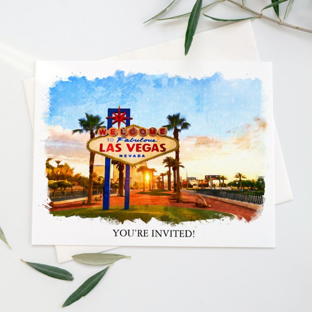 Convites Watercolor Las Vegas - Sinal Casamento (Criador carregado)