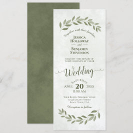 Convites Watercolor Laurel Deixa Casamento Verde Sage