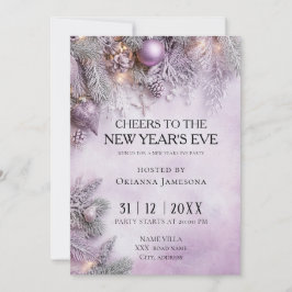 Convites Watercolor lavender New Year's Eve Party