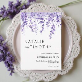 Convites Watercolor Lavender Rustic Boho Botanical Wedding 