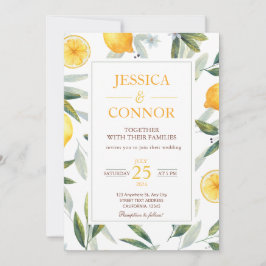 Convites Watercolor Lemon Citrus Floral Modern Weding