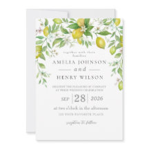Watercolor Lemon Citrus Fruta Invitation