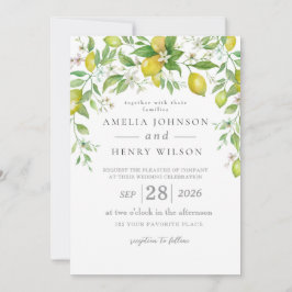 Convites Watercolor Lemon Citrus Fruta Invitation