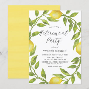 Convites Watercolor Lemon Greenery Wreath