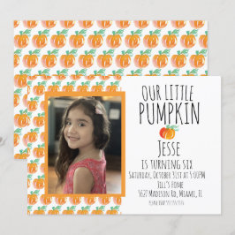 Convites Watercolor Little Halloween Pumpkin Foto