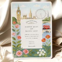 Convites Watercolor London Big Ben Wedding