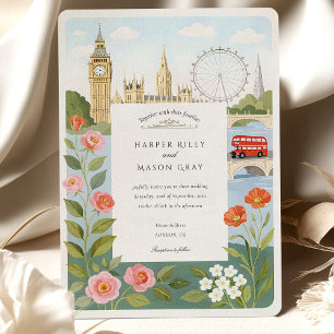 Convites Watercolor London Big Ben Wedding