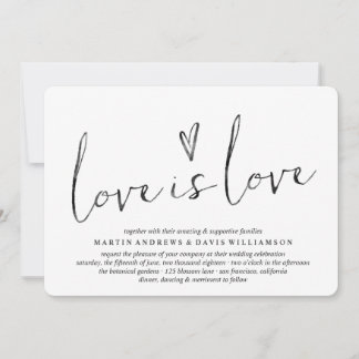 Convites Watercolor Love is Love Gay Wedings Invtions