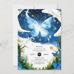 Convites Watercolor Magic Butterfly Birthday