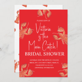 Convites Watercolor Main Catch Lobster Bridal Shower