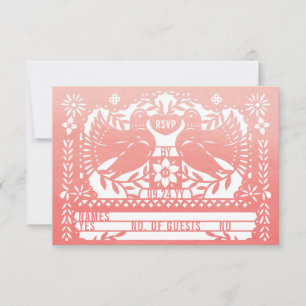 Convites Watercolor Mexicano Fantail Doves Papel Picado RSV
