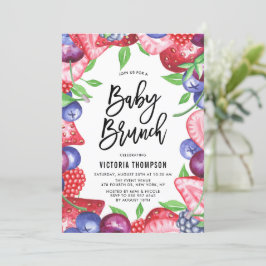 Convites Watercolor Mix Berries Summer Chá de fraldas Brunc