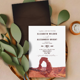 Convites Watercolor Moab Arches Park Utah Wedding Invitatio