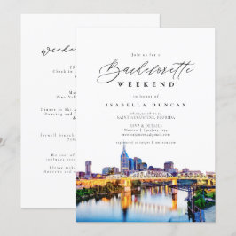 Convites Watercolor Nashville Bachelorette Itinerary e