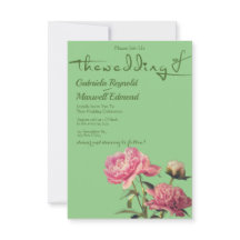 Watercolor Nature Greenery Peony Floral Casamento