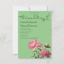 Convites Watercolor Nature Greenery Peony Floral Casamento