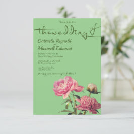 Convites Watercolor Nature Greenery Peony Floral Casamento