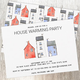 Convites Watercolor Novo Home House Warming Party