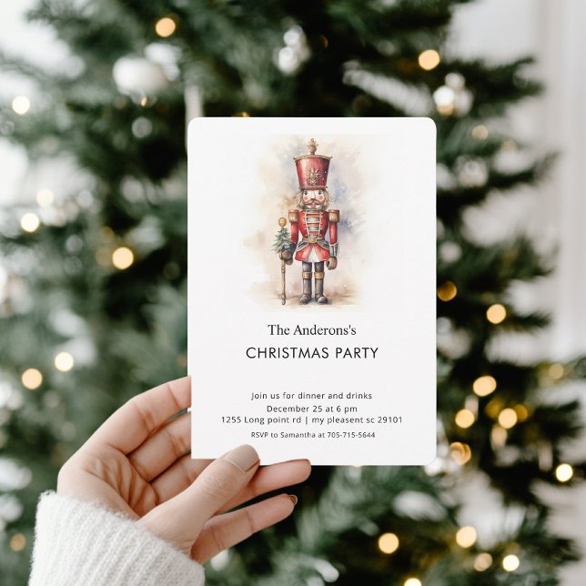 Convites Watercolor Nutcracker Christmas Party  (Criador carregado)