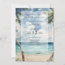Watercolor O Casamento De Praia Tropical Seicheles