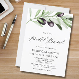 Convites Watercolor Olive Branch Bridal Brunch