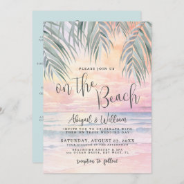 Convites Watercolor On The Beach Wedding All In One