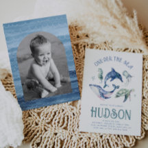 Watercolor One der the Sea Invitation