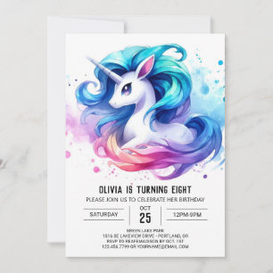 Convites Watercolor Online Horse Birthday