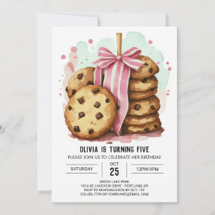 Convites Watercolor Online Whimsical Cookies Aniversário