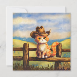 Convites Watercolor Painted Cat Dad