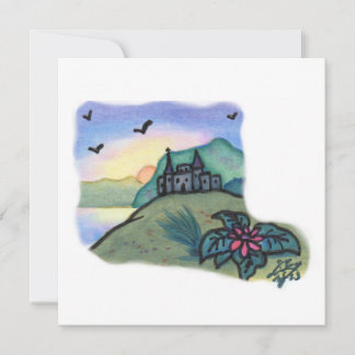 Convites Watercolor Painting Fantasy Fortress Castle Life