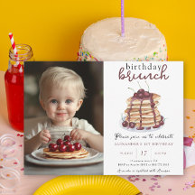Watercolor Pancake First Birthday BrunParty