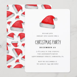 Convites Watercolor Papai Noel. Festa de Natal corporativa