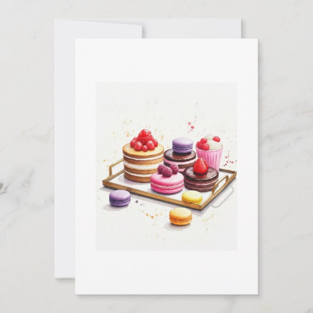 Convites watercolor pastrys (Frente)