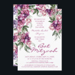 Convites Watercolor Peony Logotipo Corporativo Bat Mitzvah<br><div class="desc">Aquarela Logotipo Corporativo Bat Mitzvah Os Convites apresentam uma elegante cor d'água roxa Flor de pedras em roxo suave e cor-de-rosa poeirento com folhas verdes sobre fundo branco com suas informações de convite do Bat Mitzvah no centro. Personalize editando o texto nas caixas de texto fornecidas. Adicione o logotipo corporativo...</div>