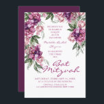 Convites Watercolor Peony Logotipo Corporativo Bat Mitzvah<br><div class="desc">Aquarela Logotipo Corporativo Bat Mitzvah Os Convites apresentam uma elegante cor d'água roxa Flor de pedras em roxo suave e cor-de-rosa poeirento com folhas verdes sobre fundo branco com suas informações de convite do Bat Mitzvah no centro. Personalize editando o texto nas caixas de texto fornecidas. Adicione o logotipo corporativo...</div>