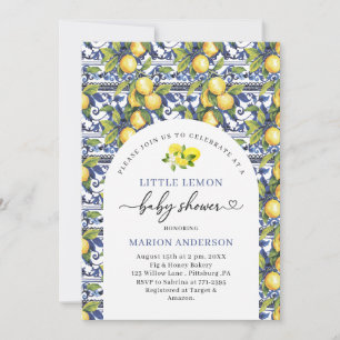Convites Watercolor Pequeno Citrus Lemon Baby Show