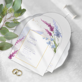 Convites Watercolor Peri Arch, Casamento de Flores Selvagem