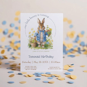 Convites Watercolor Peter Rabbit Birthday
