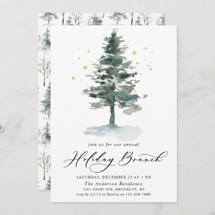 Convites Watercolor Pine Tree Natal Brunay