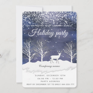 Convites Watercolor pousada de férias no inverno