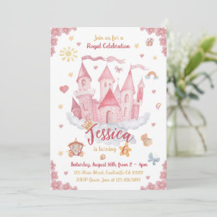 Convites Watercolor Princess Castle